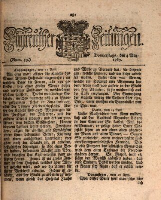 Bayreuther Zeitung Donnerstag 4. Mai 1769