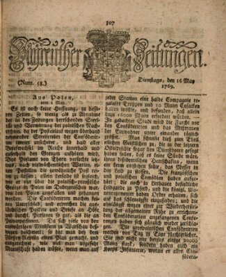 Bayreuther Zeitung Dienstag 16. Mai 1769