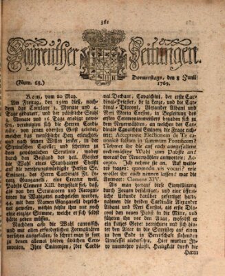 Bayreuther Zeitung Donnerstag 8. Juni 1769