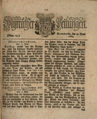 Bayreuther Zeitung Samstag 24. Juni 1769