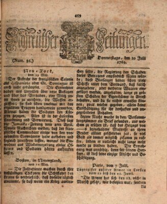 Bayreuther Zeitung Donnerstag 20. Juli 1769