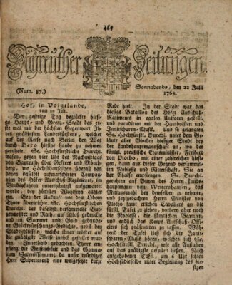 Bayreuther Zeitung Samstag 22. Juli 1769