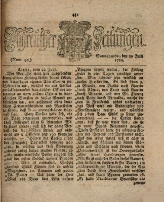 Bayreuther Zeitung Samstag 29. Juli 1769