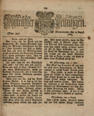 Bayreuther Zeitung Samstag 19. August 1769