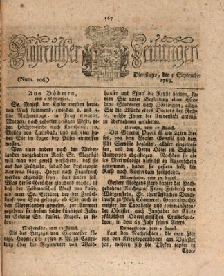 Bayreuther Zeitung Dienstag 5. September 1769