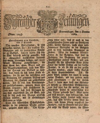 Bayreuther Zeitung Donnerstag 5. Oktober 1769