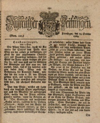 Bayreuther Zeitung Dienstag 24. Oktober 1769