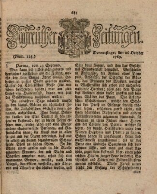 Bayreuther Zeitung Donnerstag 26. Oktober 1769