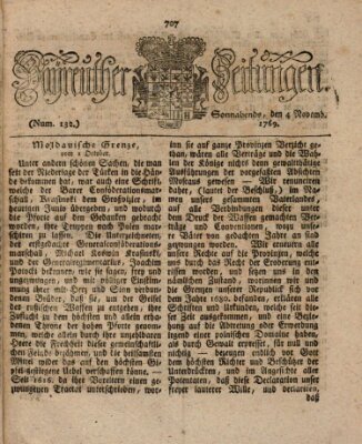 Bayreuther Zeitung Samstag 4. November 1769