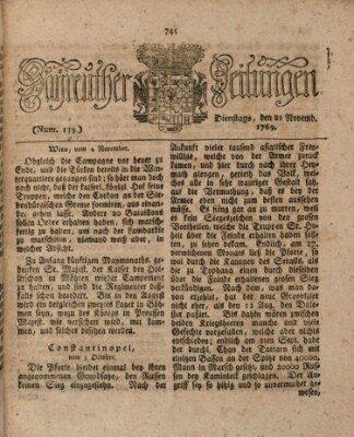 Bayreuther Zeitung Dienstag 21. November 1769