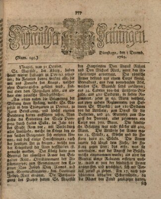 Bayreuther Zeitung Dienstag 5. Dezember 1769