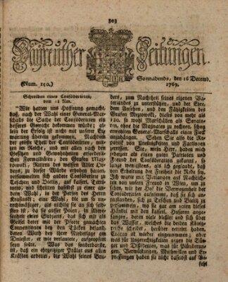 Bayreuther Zeitung Samstag 16. Dezember 1769