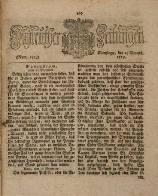 Bayreuther Zeitung Dienstag 19. Dezember 1769