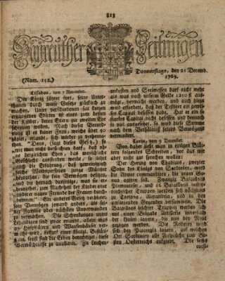 Bayreuther Zeitung Donnerstag 21. Dezember 1769