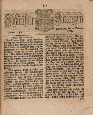 Bayreuther Zeitung Dienstag 26. Dezember 1769