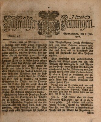 Bayreuther Zeitung Samstag 6. Januar 1776