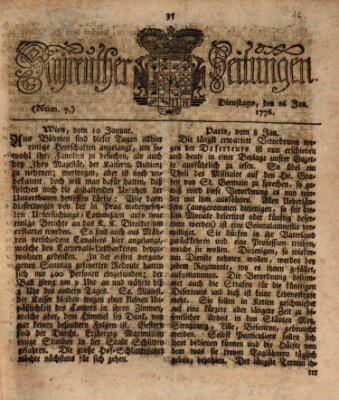 Bayreuther Zeitung Dienstag 16. Januar 1776