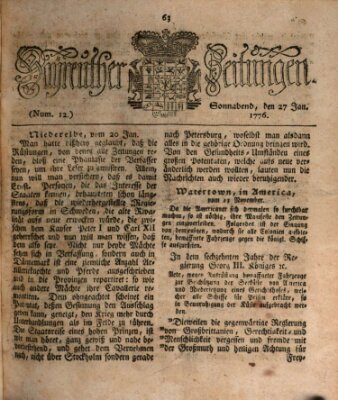 Bayreuther Zeitung Samstag 27. Januar 1776