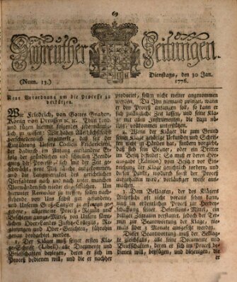 Bayreuther Zeitung Dienstag 30. Januar 1776