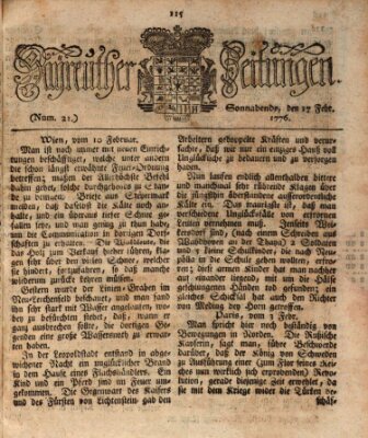 Bayreuther Zeitung Samstag 17. Februar 1776