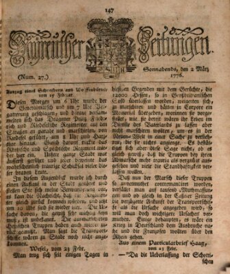 Bayreuther Zeitung Samstag 2. März 1776