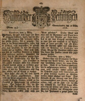 Bayreuther Zeitung Samstag 16. März 1776