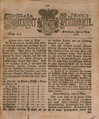 Bayreuther Zeitung Dienstag 28. Mai 1776