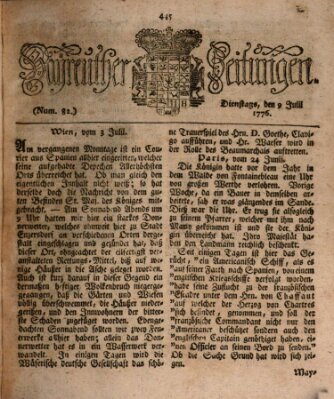 Bayreuther Zeitung Sonntag 9. Juni 1776