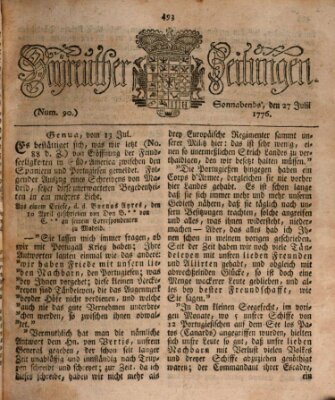 Bayreuther Zeitung Donnerstag 27. Juni 1776