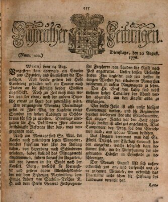 Bayreuther Zeitung Dienstag 20. August 1776