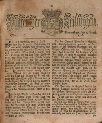 Bayreuther Zeitung Donnerstag 29. August 1776