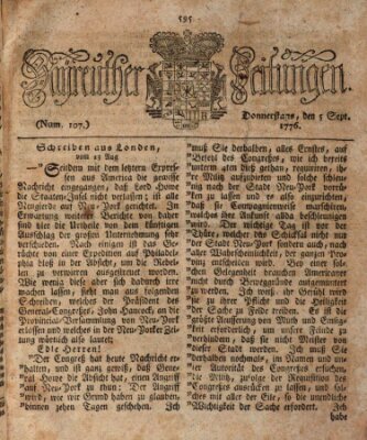 Bayreuther Zeitung Donnerstag 5. September 1776