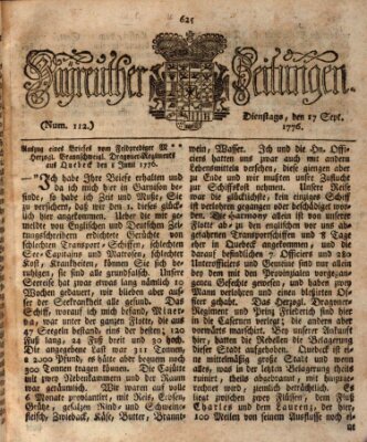 Bayreuther Zeitung Dienstag 17. September 1776