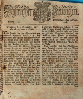 Bayreuther Zeitung Donnerstag 19. September 1776