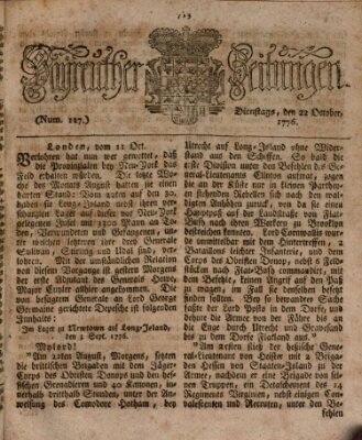 Bayreuther Zeitung Dienstag 22. Oktober 1776