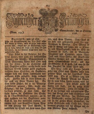 Bayreuther Zeitung Samstag 26. Oktober 1776