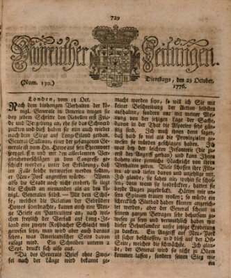 Bayreuther Zeitung Dienstag 29. Oktober 1776