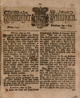 Bayreuther Zeitung Dienstag 5. November 1776