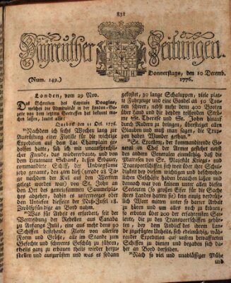 Bayreuther Zeitung Dienstag 10. Dezember 1776