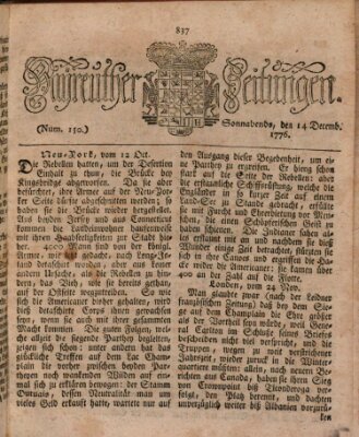 Bayreuther Zeitung Samstag 14. Dezember 1776