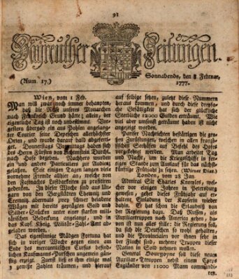 Bayreuther Zeitung Samstag 8. Februar 1777