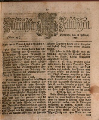 Bayreuther Zeitung Dienstag 11. Februar 1777