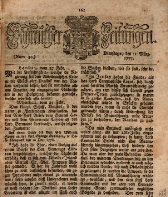 Bayreuther Zeitung Dienstag 11. März 1777