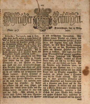 Bayreuther Zeitung Donnerstag 13. März 1777