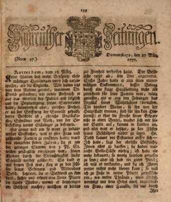 Bayreuther Zeitung Donnerstag 27. März 1777