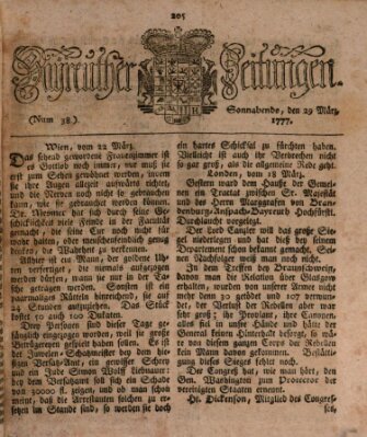 Bayreuther Zeitung Samstag 29. März 1777