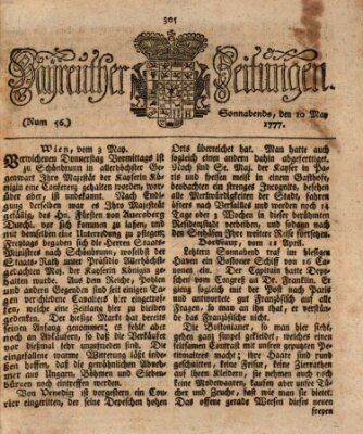 Bayreuther Zeitung Samstag 10. Mai 1777