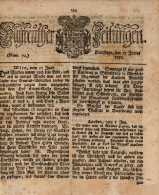 Bayreuther Zeitung Dienstag 17. Juni 1777