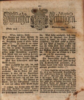 Bayreuther Zeitung Samstag 5. Juli 1777