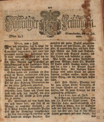 Bayreuther Zeitung Samstag 12. Juli 1777